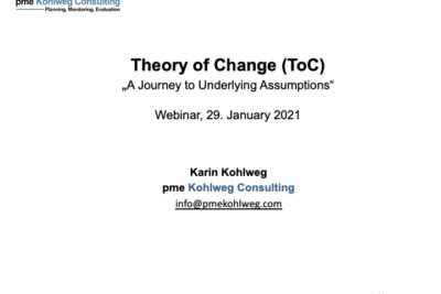 Theory of Change – A Journey to Underlying Assumptions (Presentation)